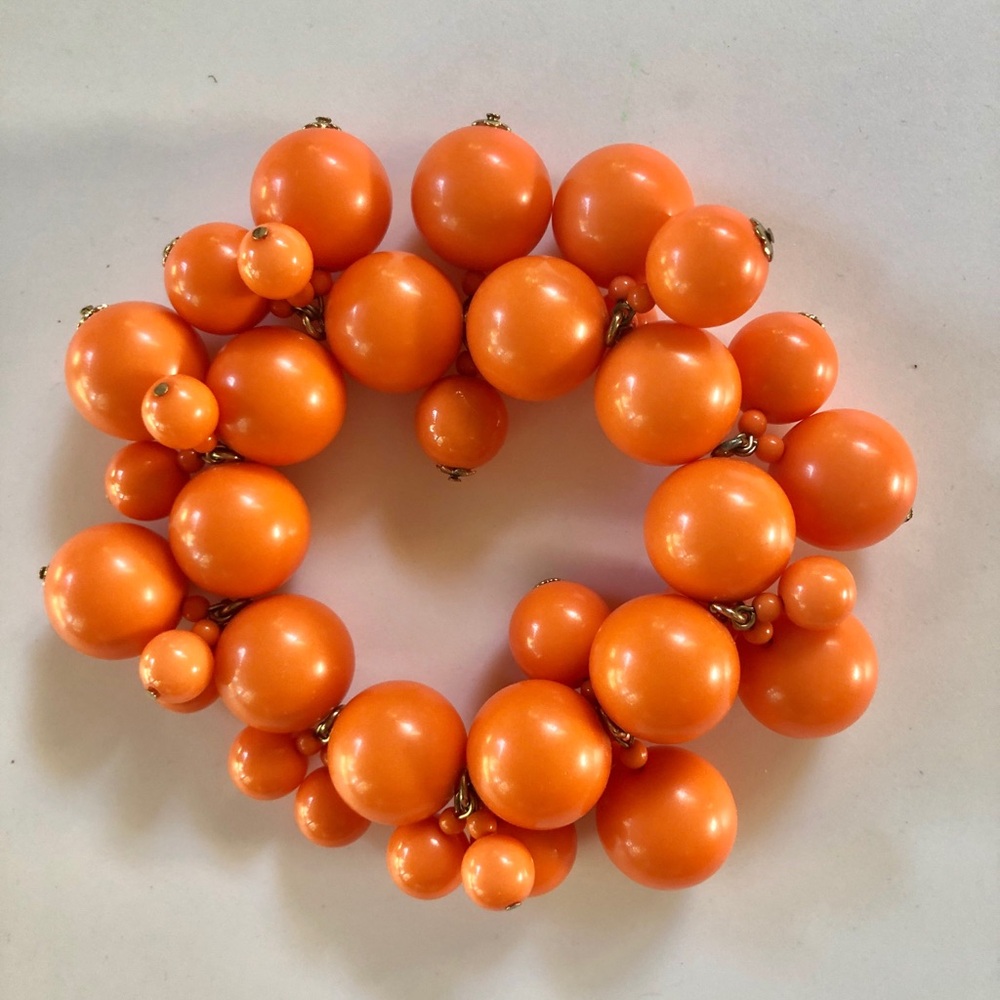 Orange Bauble Beaded Bracelet